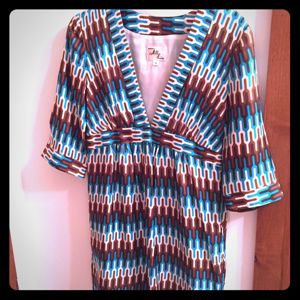 Milly Silk Geometric Print Dress size 6